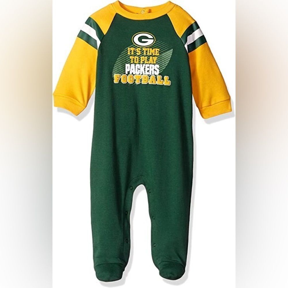 NFL Green Bay Packers Baby "IT'S TIME TO PLAY Packers Football" Onsie Size 6-9M